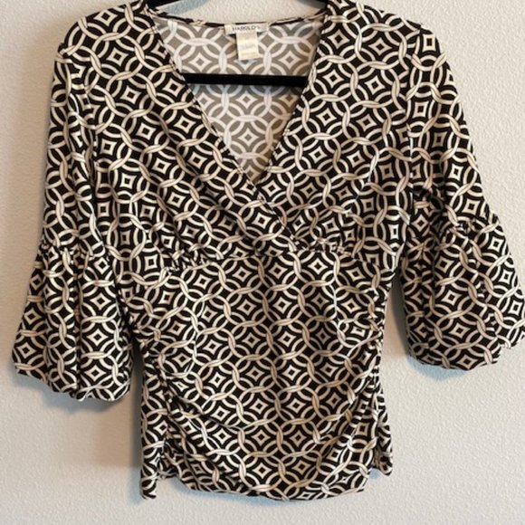 Harold's Bell Sleeve V-Neck Blouse - Picture 2 of 2